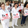 Protesta sindical contra el cierre de camas en los Hospitales de Pontevedra y de O Salnés
