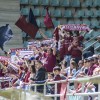 Aficionados del Pontevedra en el Estadio Nueva Balastera de Palencia