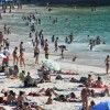 Playas de Marín llenas de bañistas durante el fin de semana