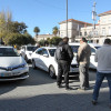 Concentración de taxistas na Praza de España