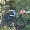 Tareas de rescate tras el aterrizaje forzoso de una avioneta en Curro (Barro)