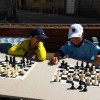 Partidas simultáneas de xadrez na Praza de Santa María