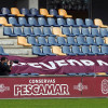Grada del Estadio Municipal de Pasarón durante el Pontevedra-Guijuelo, disputado a puerta cerrada