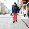 Percorrido a cegas da ONCE pola cidade polo Día Internacional das Persoas con Discapacidade