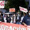 Marcos Conde, en la derecha de la imagen, en la manifestación de la CIG en el Primero de Mayo