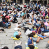 Guerra de almofadas na praza do Teucro, organizada polo Festival das Núbebes