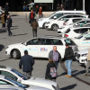 Concentración de taxistas na Praza de España