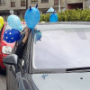 Caravana de vehículos para reclamar o incremento salarial para o persoal da Xustiza