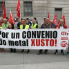 Una protesta del sector del metal corta la avenida Reina Victoria