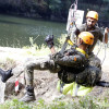 Probas de salto de rápel e paso de río a nado do concurso de patrullas Tui-Santiago da Brilat