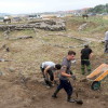 Traballos de escavación no xacemento arqueolóxico da Lanzada