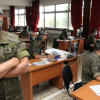Comandante Guerreiro (no centro), xefe da Unidade de Vigilancia Epidemiolóxica das FAS para Galicia 