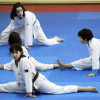 Primeiros adestramentos de esgrima e taekwondo no antigo pavillón da ONCE