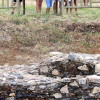 Traballos de escavación no xacemento arqueolóxico da Lanzada
