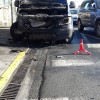 Incendio de una furgoneta en la rotonda de A Barca