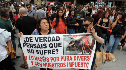 Manifestación de 'Touradas fóra de Pontevedra'