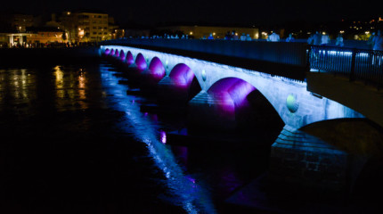 Inauguración da nova iluminación da ponte do Burgo
