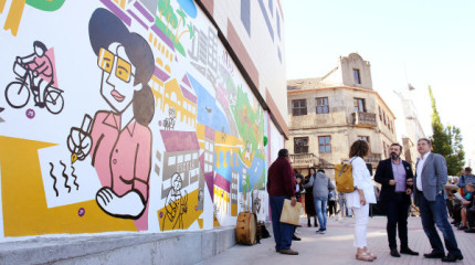 Pontevedra estrena su "mapa violeta", un mural de 'mujeres en la historia'