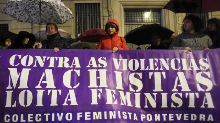 Concentración en Pontevedra en repulsa polo crime machista da Pastoriza