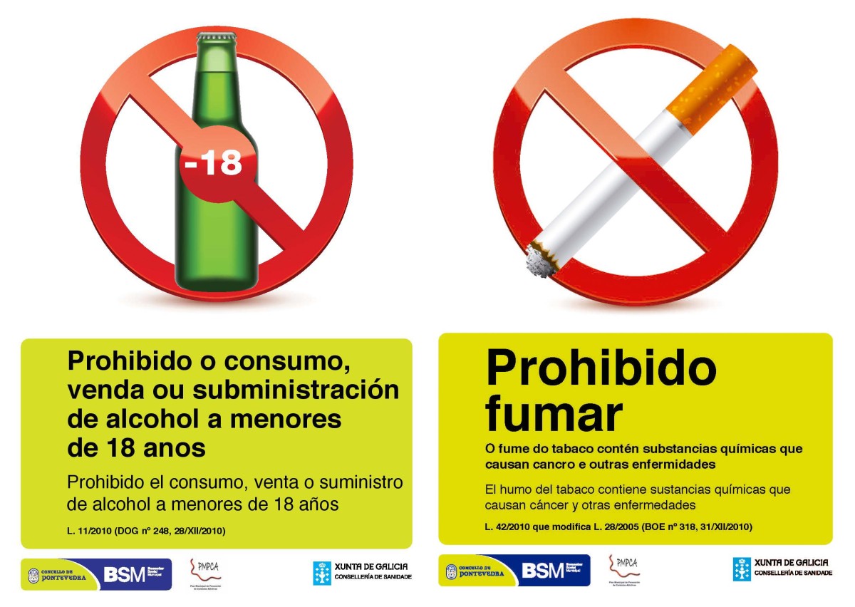 Pontevedra Estrena Nuevos Carteles Sobre La Prohibición De Venta De Alcohol Y Tabaco A Menores 7339