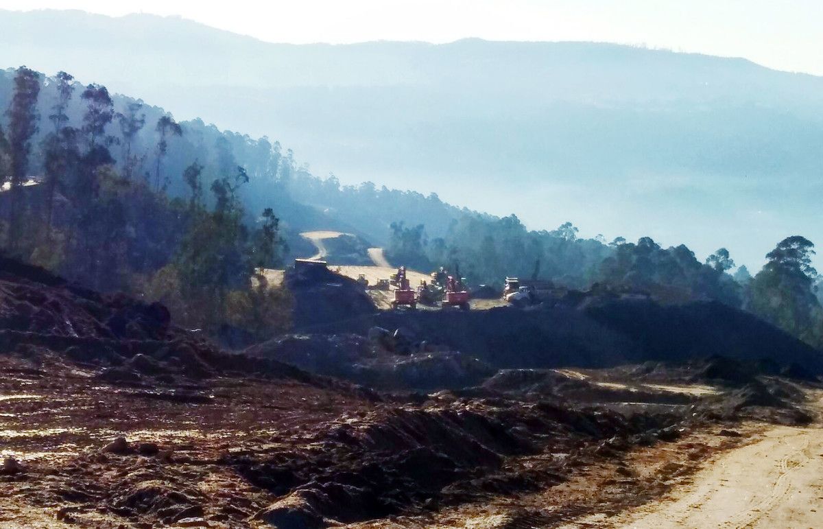 Obras de la autovía A-57 en A Fracha