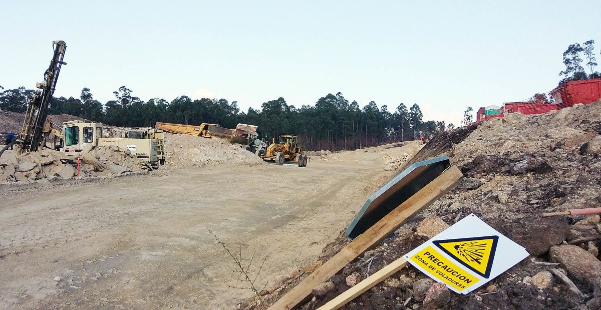 Obras de construcción de la A-57 en Marcón