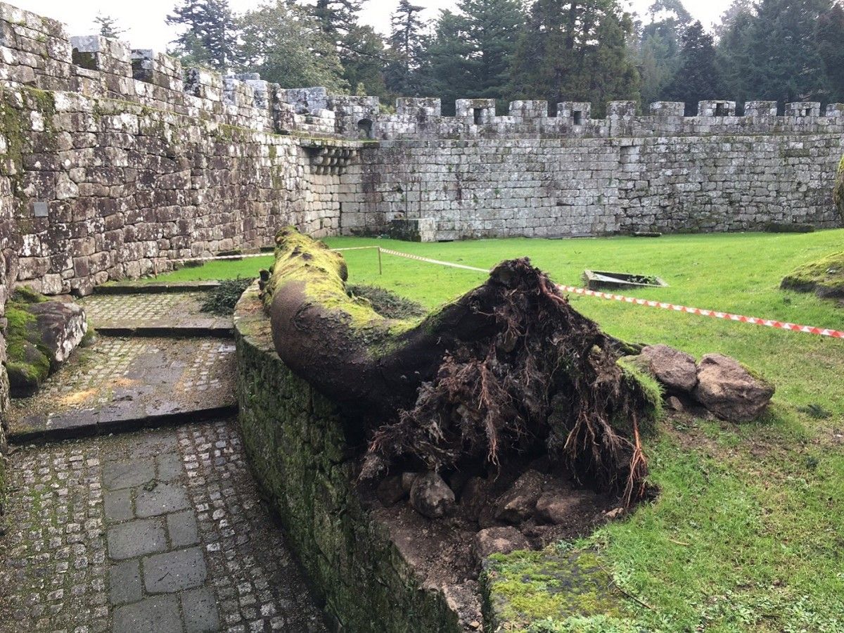 Daños causados por el temporal en el Castillo de Soutomaior