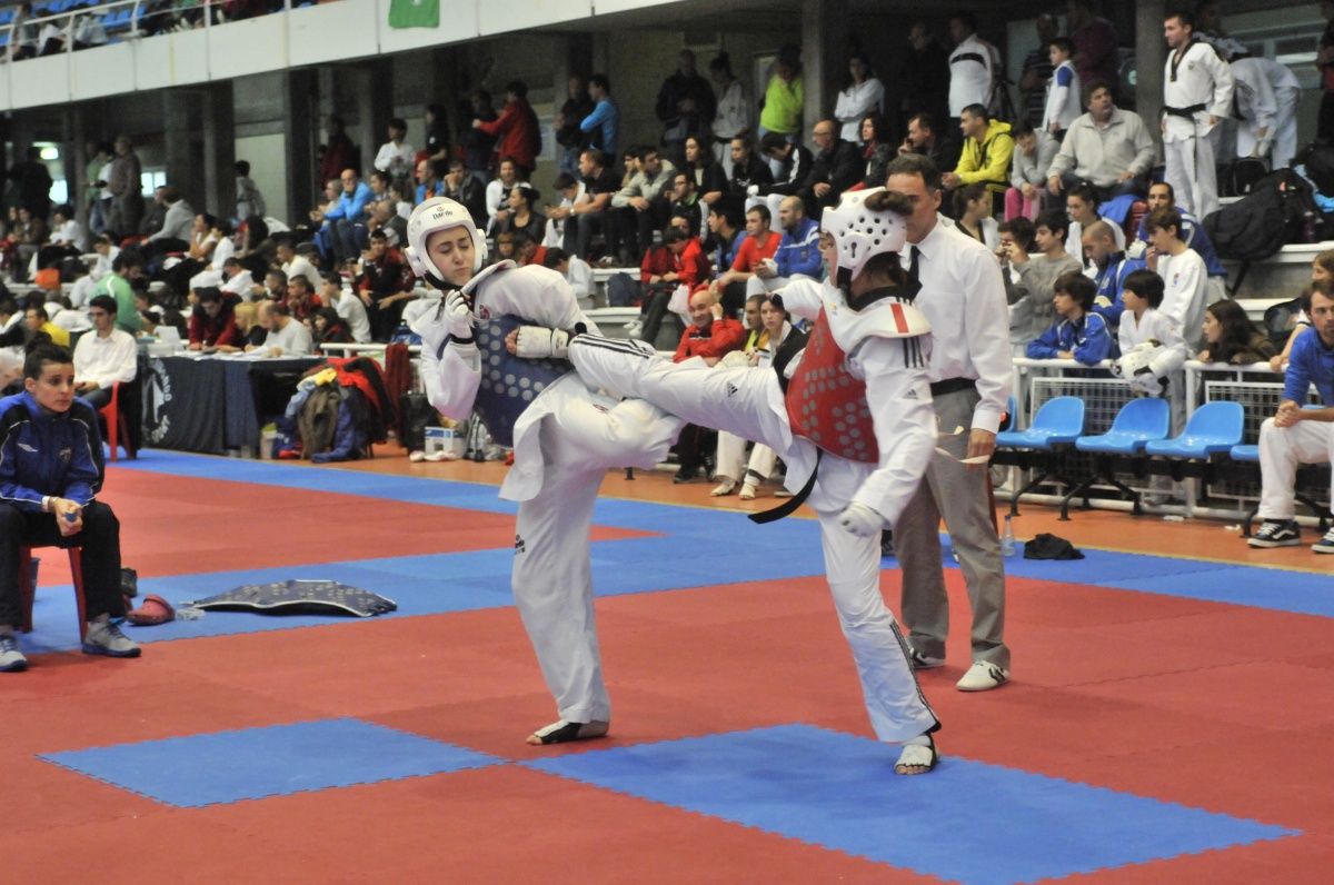 Uno de los combates del XVI Open Internacional de taekwondo Cidade de Pontevedra