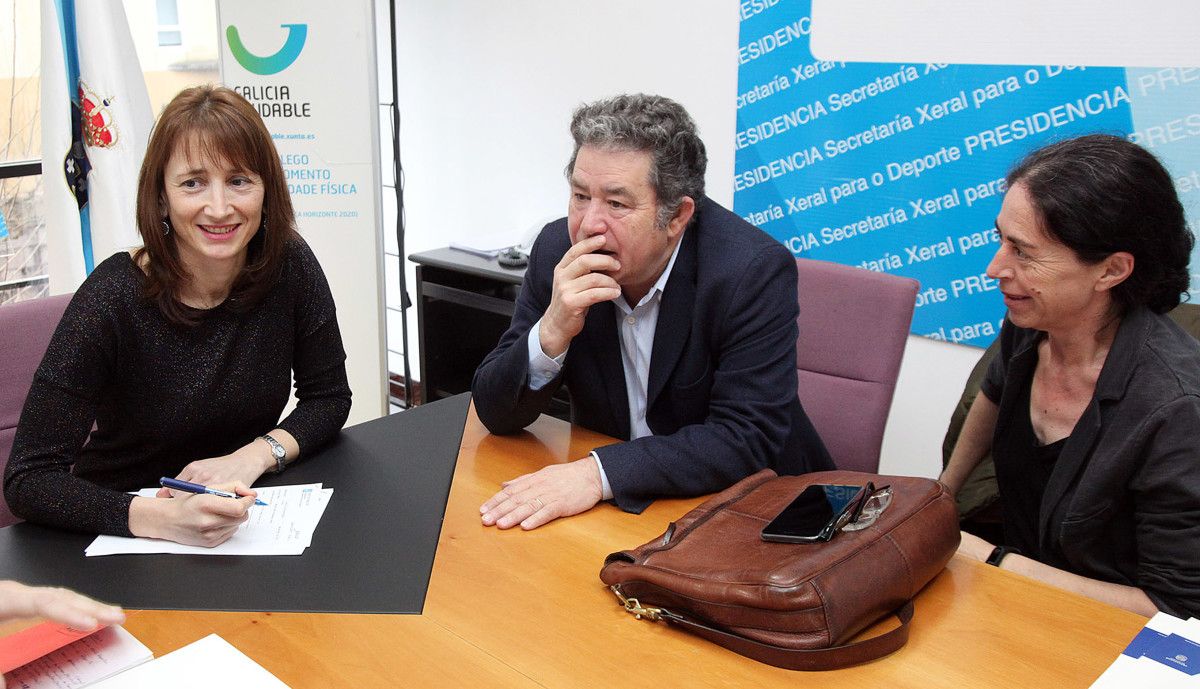 Marta Míguez, Miguel Anxo Fernández Lores y Anxos Riveiro