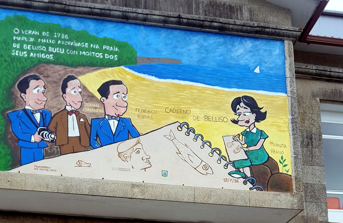 Mural homenaxe a Maruja Mallo en Beluso