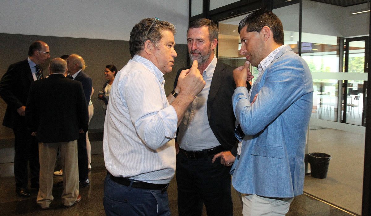 Os alcaldes de Pontevedra, Barro e Ponte Caldelas, na presentación do Gran Montecelo