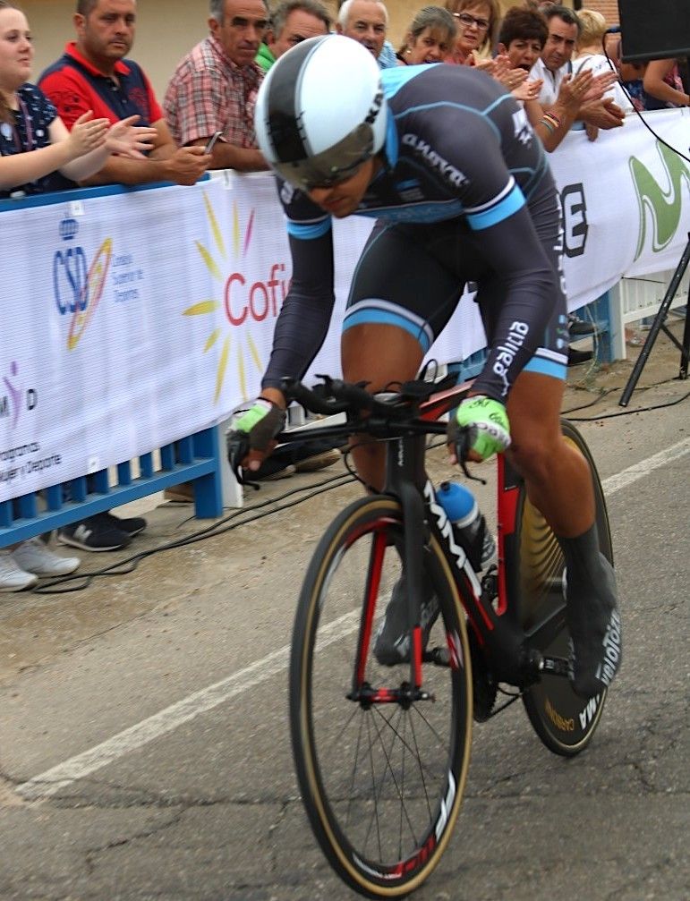 Guillermo García durante el Campeonato de España Junior Contrarreloj en 2017