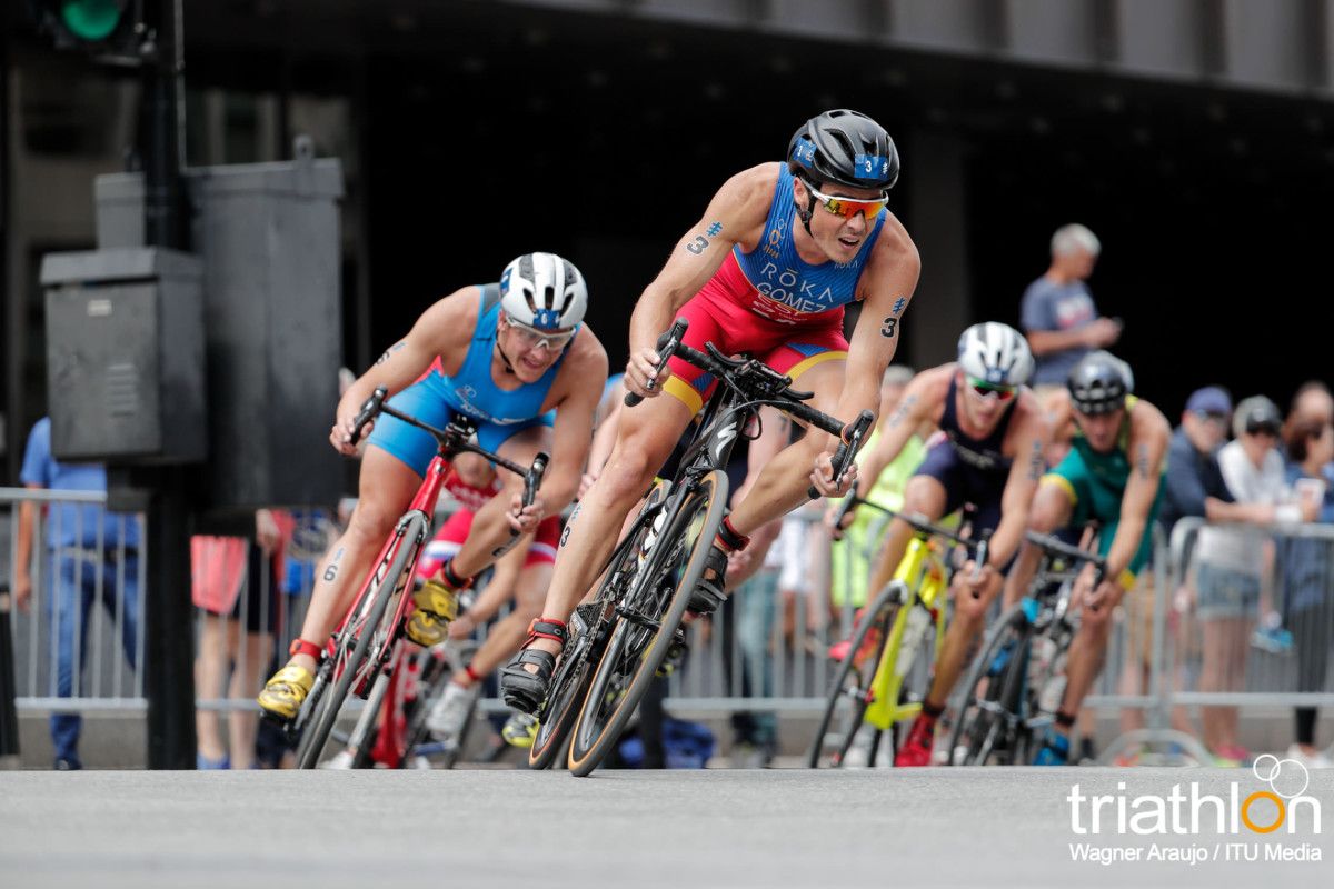 Gómez Noya durante la prueba de las Series Mundiales en Montreal