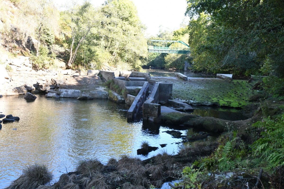 Cascada del río Lérez en Monte Porreiro con poca agua