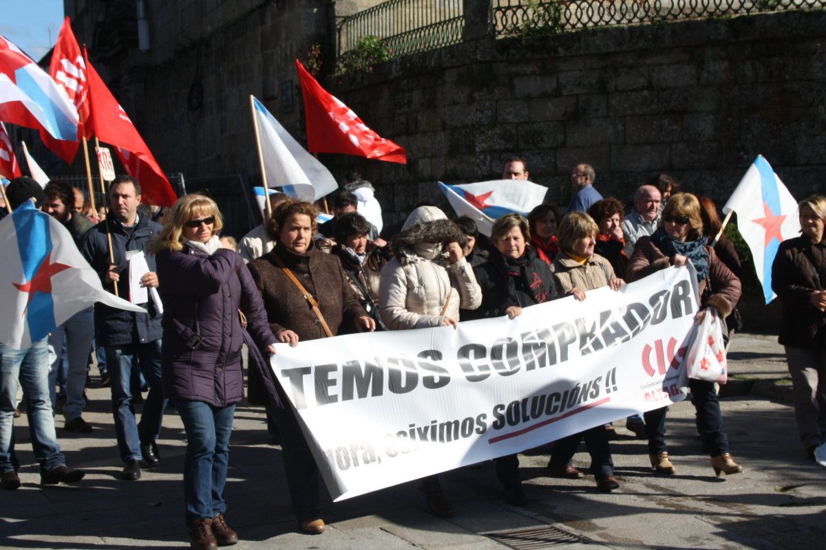 Trabajadoras de Alfageme se manifiestan en las calles de Pontevedra