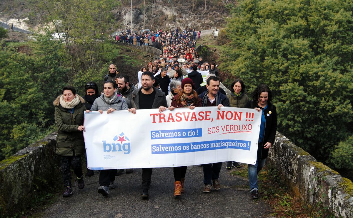 Manifestación en Soutomaior contra o trasvase do Verdugo