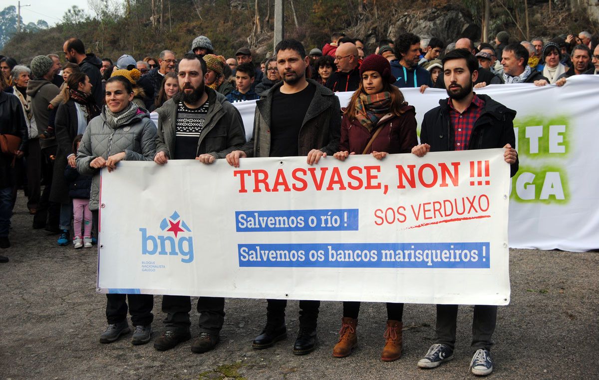 Manifestación en Soutomaior contra el trasvase del Verdugo