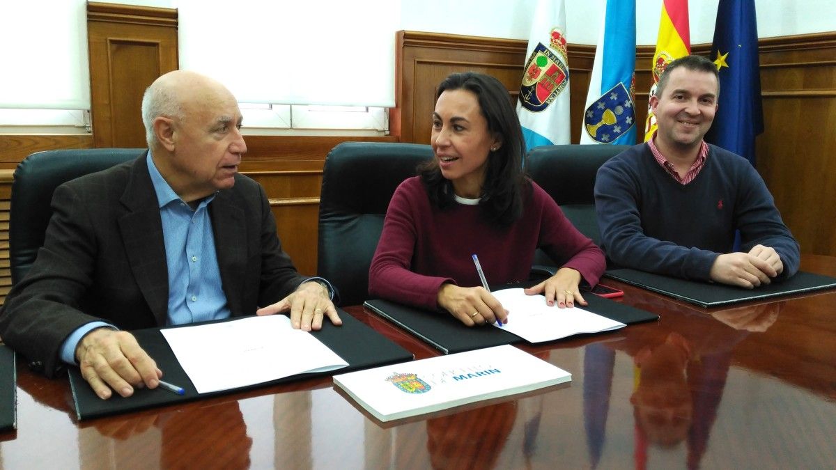 Federación Galega de Baloncesto y Concello de Marín firman el convenio por el Nacional Infantil 2018