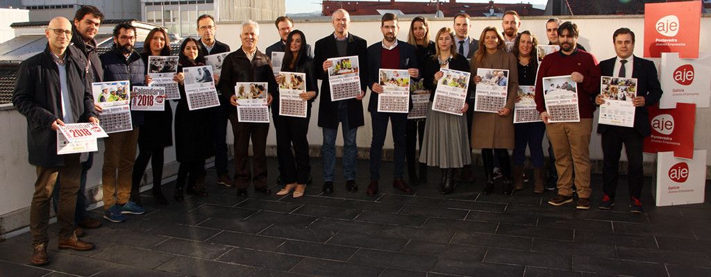 Presentación del Calendario solidario de AJE Pontevedra