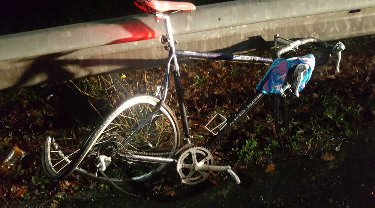 Estado en el que quedó la bicicleta después del atropello