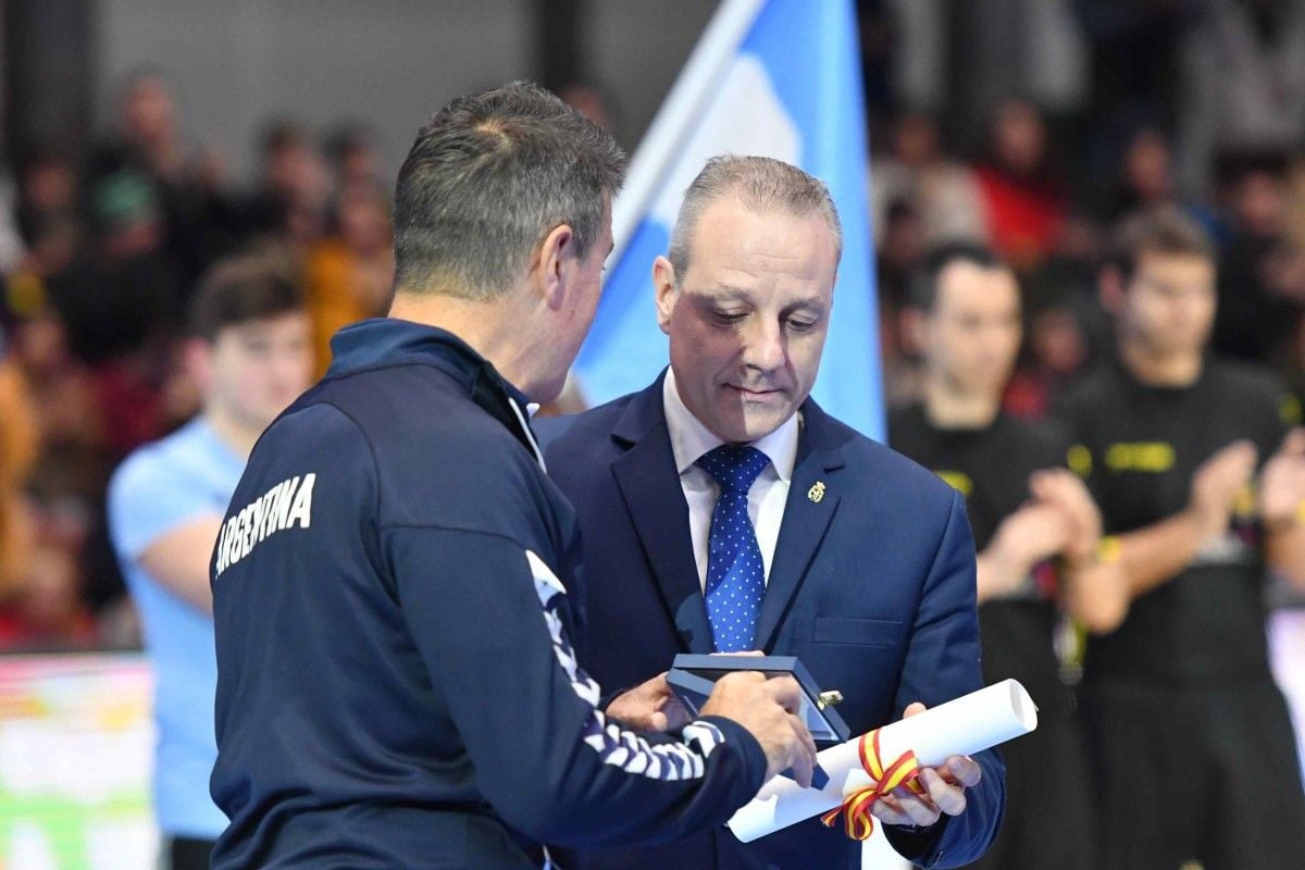 Francisco Blázquez, en el partido entre las selecciones de España y Argentina en el Municipal de Pontevedra