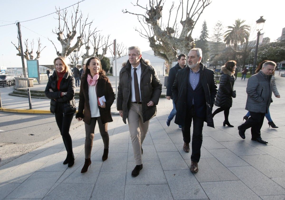 Visita de Alfonso Rueda a Marín