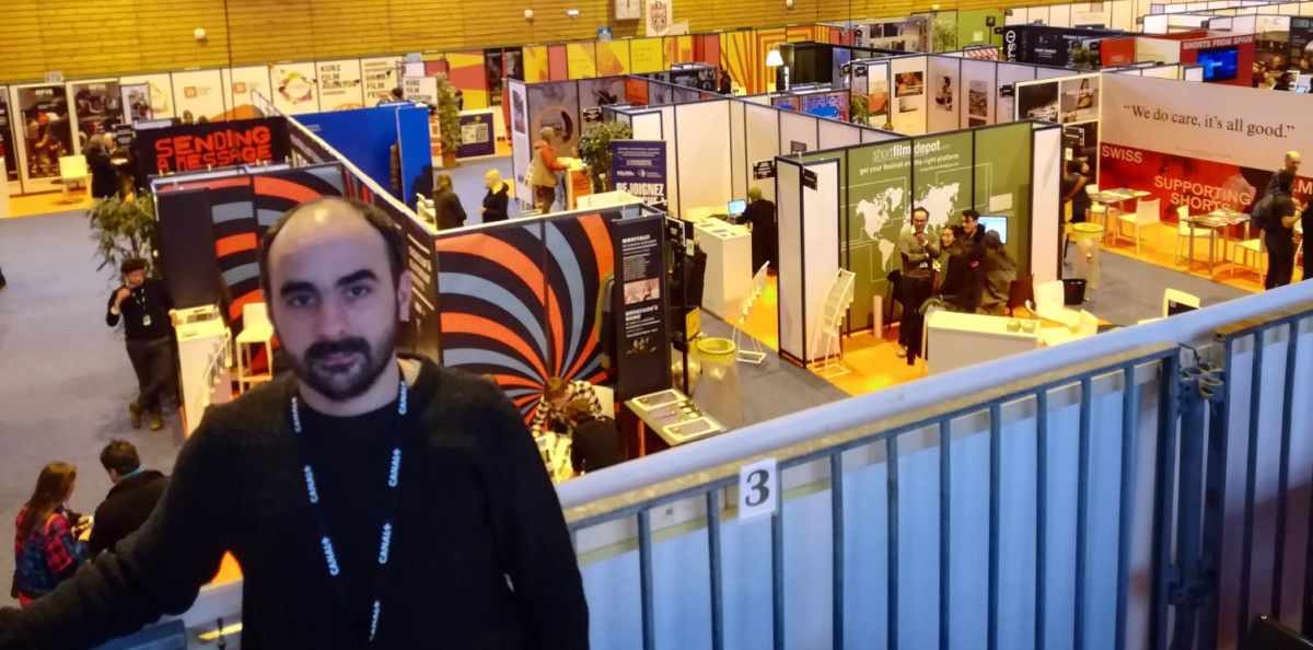 El director del FICBUEU, Manuel Pena en el Festival de Cortometrajes de Clermont-Ferrand