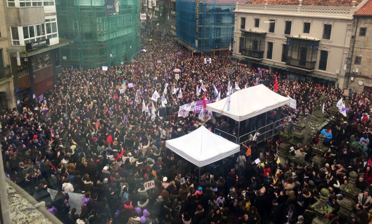 Concentración feminista celebrada polo 8 de Marzo