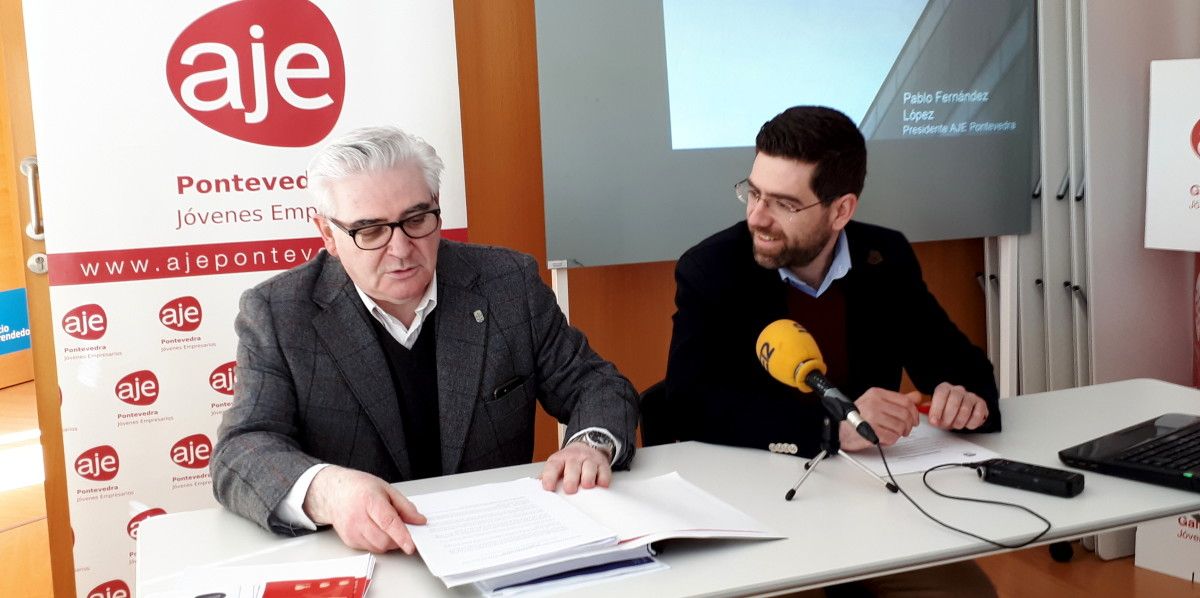 Pedro Figueroa y Pablo Fernández, presidente de AJE Pontevedra