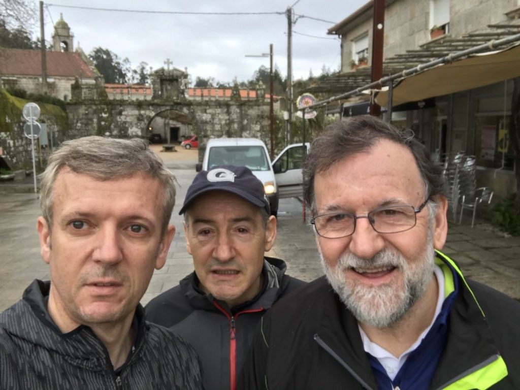 Alfonso Rueda, Jose Benito Suárez y Mariano Rajoy