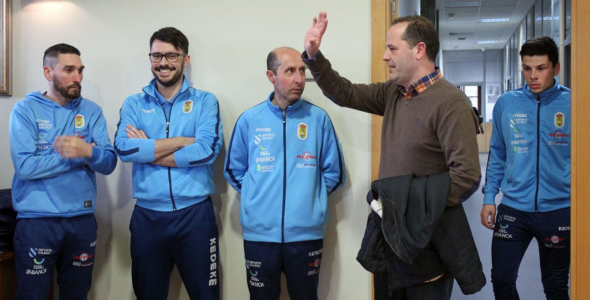 Juanjo García, en la recepción al Poio Pescamar por el título de la Copa Galicia 2018