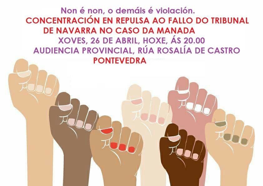 Cartel de la convocatoria del Colectivo Feminista de Pontevedra