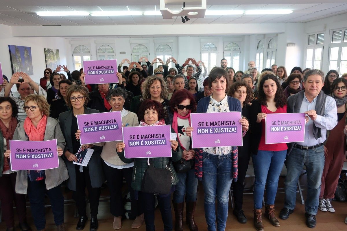 Ana Pontón en las jornadas de trabajo organizadas por el BNG en Pontevedra