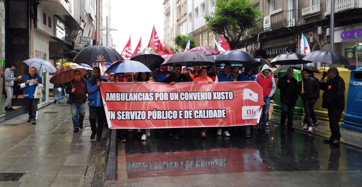 Mobilización da CIG en apoio aos traballadores do transporte sanitario